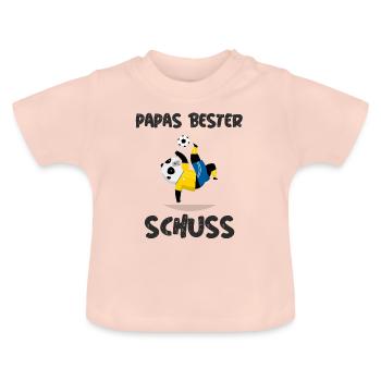 Papas bester Schuss Baby Party Nachwuchs Geburt - Baby Bio-T-Shirt mit Rundhals - Kristallrosa - Vorne