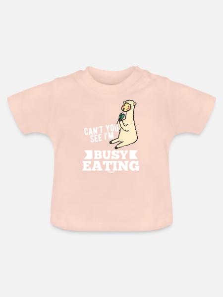 Lama - Baby Bio-T-Shirt mit Rundhals - Kristallrosa