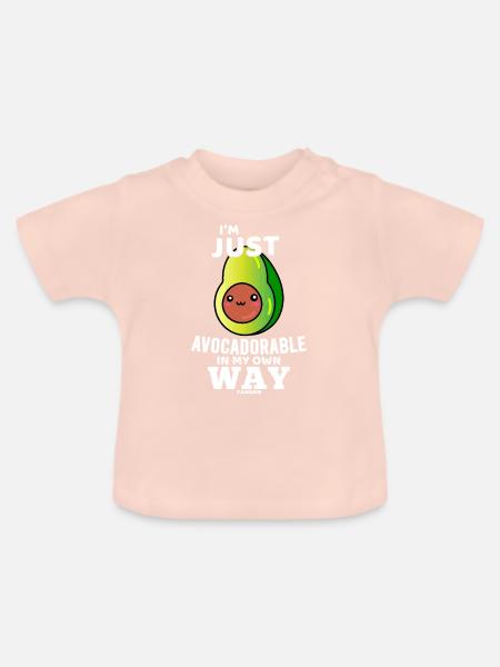 Avocado Guacamole Frucht - Baby Bio-T-Shirt mit Rundhals - Kristallrosa