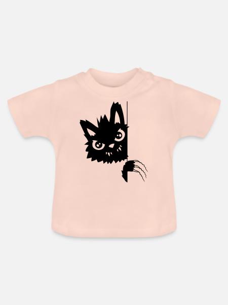 Kratzende Böse Katze - Baby Bio-T-Shirt mit Rundhals - Kristallrosa