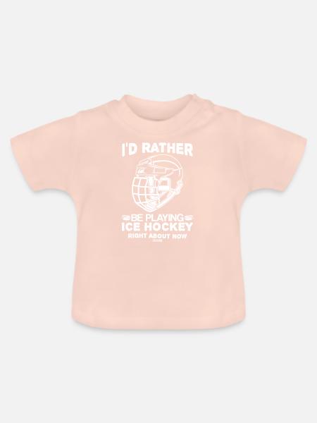 Eishockey Maske cooler Spruch - Baby Bio-T-Shirt mit Rundhals - Kristallrosa