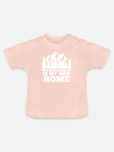 Wald Landschaft Flora Fauna - Baby Bio-T-Shirt mit Rundhals - Kristallrosa