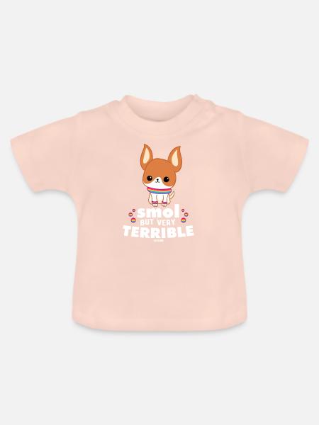 süße Hunderasse Hundeschule niedlich - Baby Bio-T-Shirt mit Rundhals - Kristallrosa