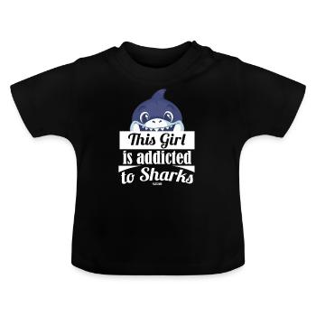 funny fish picture for girls - Baby Organic T-Shirt with Round Neck - black - Front