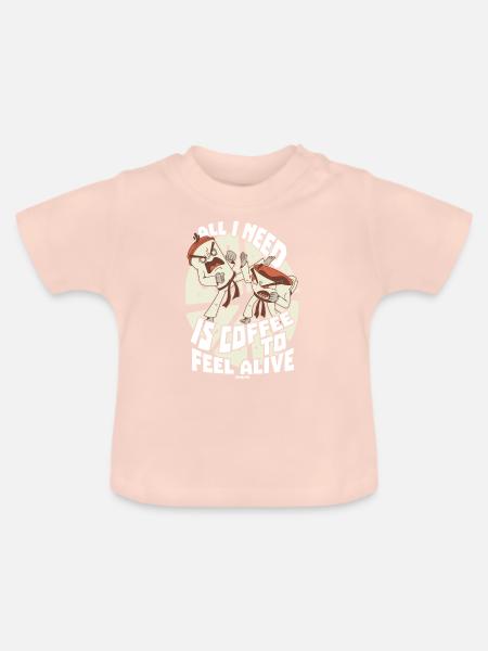 Kaffee - Baby Bio-T-Shirt mit Rundhals - Kristallrosa