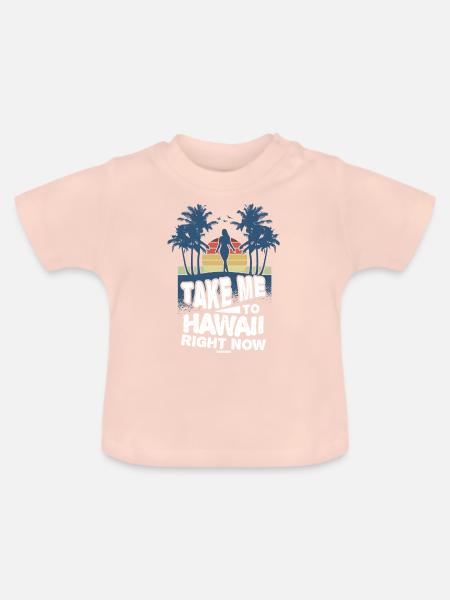 Hawaii - Baby Bio-T-Shirt mit Rundhals - Kristallrosa