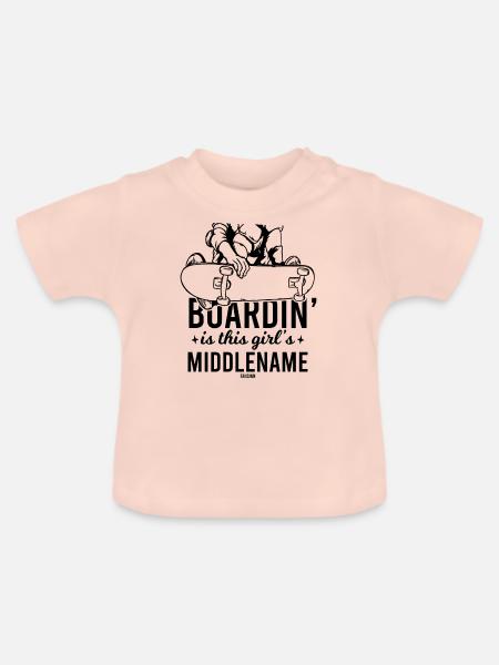 Skateboard Deck Mädchen Ollie - Baby Bio-T-Shirt mit Rundhals - Kristallrosa