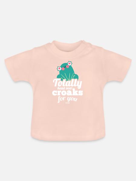 ich liebe Frösche - Baby Bio-T-Shirt mit Rundhals - Kristallrosa