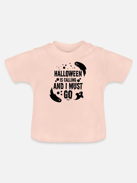 Halloween Is Calling - Baby Bio-T-Shirt mit Rundhals - Kristallrosa