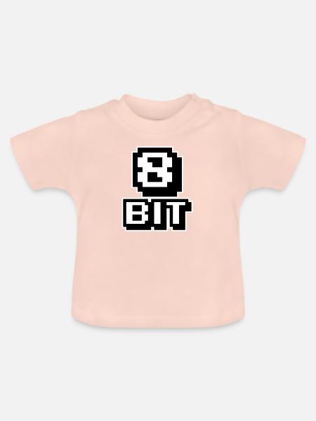8-Bit-Computer - Baby Bio-T-Shirt mit Rundhals - Kristallrosa