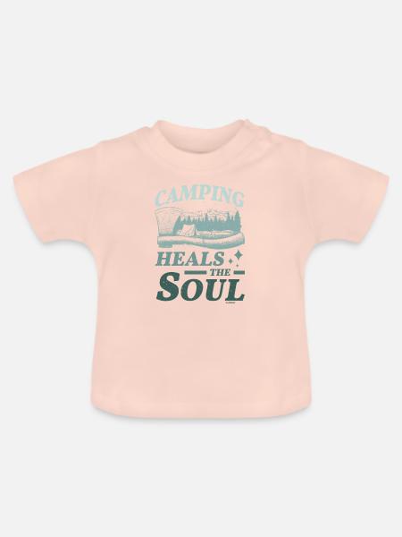 Camping heilt die Seele - Baby Bio-T-Shirt mit Rundhals - Kristallrosa