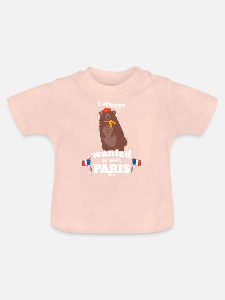 Paris - Baby Bio-T-Shirt mit Rundhals - Kristallrosa