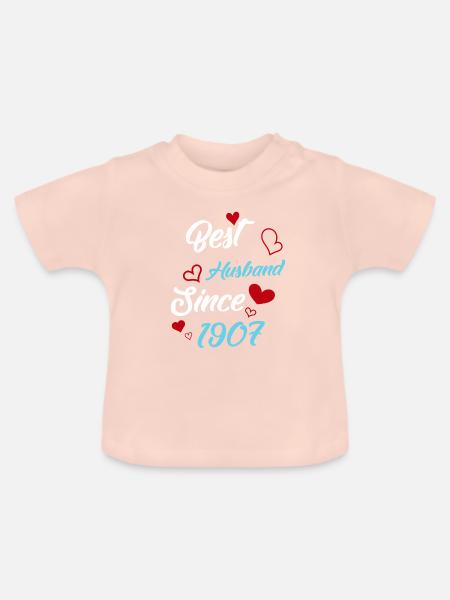 Bester Ehemann seit 1907 Hochzeit - Baby Bio-T-Shirt mit Rundhals - Kristallrosa
