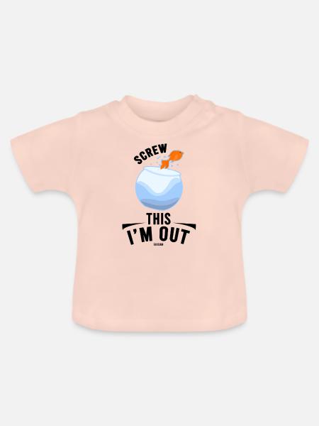 Goldfisch im Fischglas - Baby Bio-T-Shirt mit Rundhals - Kristallrosa