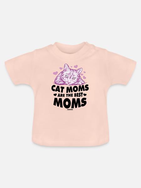 Katzenmama - Baby Bio-T-Shirt mit Rundhals - Kristallrosa