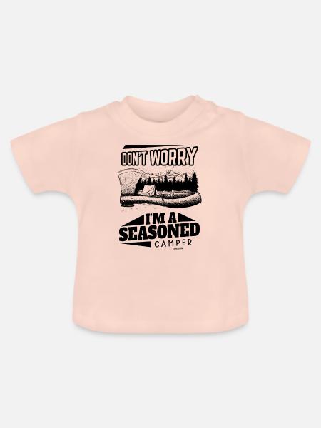 Camping - Baby Bio-T-Shirt mit Rundhals - Kristallrosa
