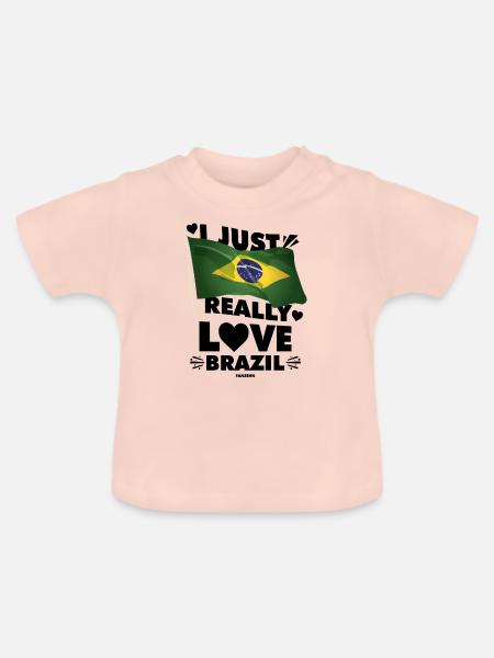 Brasilien - Baby Bio-T-Shirt mit Rundhals - Kristallrosa