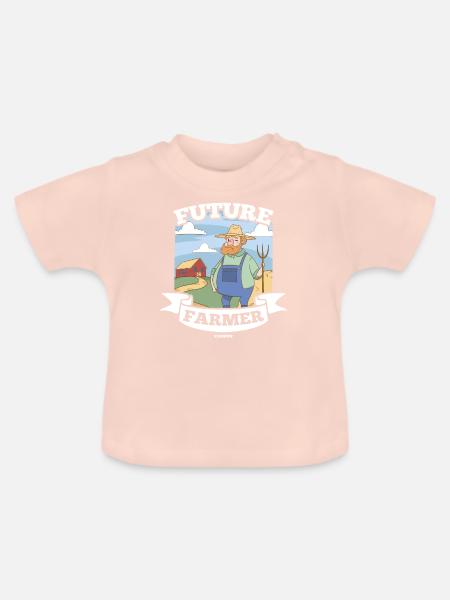 Future Farmer - Baby Bio-T-Shirt mit Rundhals - Kristallrosa