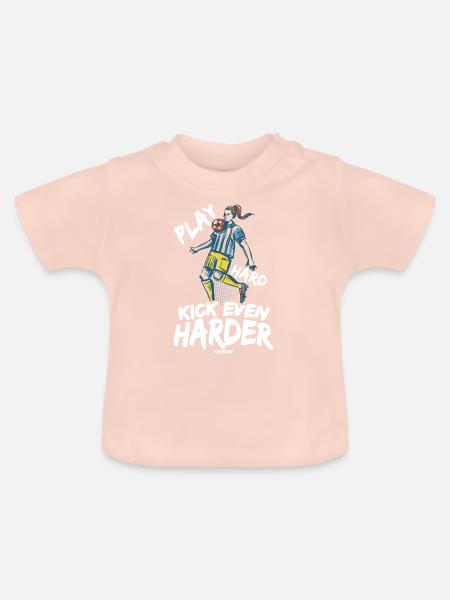 Fussball Mädchen Fussballmannschaft - Baby Bio-T-Shirt mit Rundhals - Kristallrosa