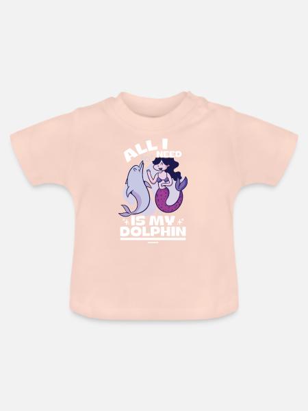 Delfin - Baby Bio-T-Shirt mit Rundhals - Kristallrosa