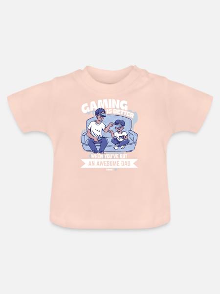 Vater - Baby Bio-T-Shirt mit Rundhals - Kristallrosa