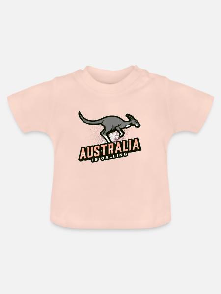 Australia is calling - Baby Bio-T-Shirt mit Rundhals - Kristallrosa