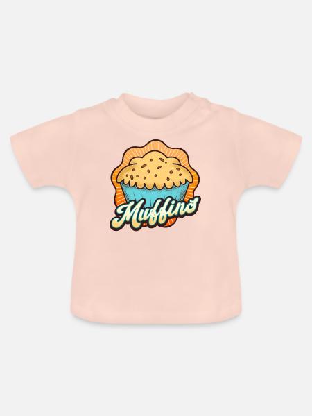 Liebe Muffins - Baby Bio-T-Shirt mit Rundhals - Kristallrosa