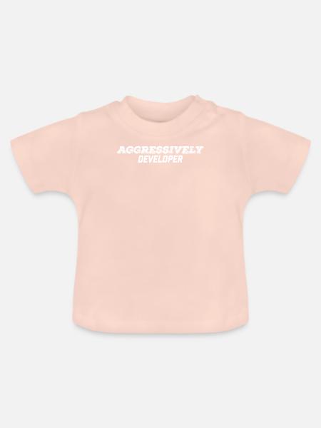 aggressiver Entwickler - Baby Bio-T-Shirt mit Rundhals - Kristallrosa