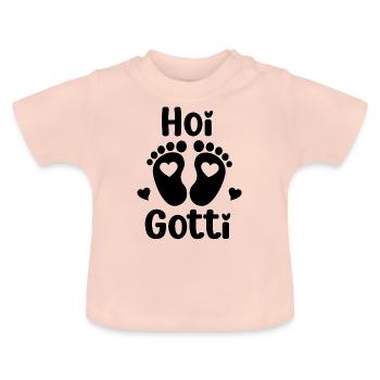 Hoi Gotti hallo Tante Patentante Schwangerschaft - Baby Bio-T-Shirt mit Rundhals - Kristallrosa - Vorne
