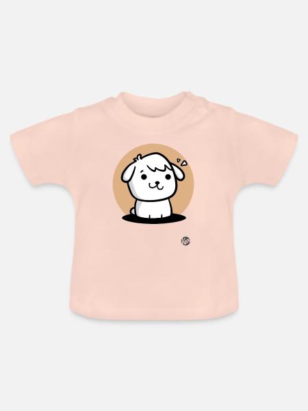 Süßer Hündchen-Hund - Baby Bio-T-Shirt mit Rundhals - Kristallrosa
