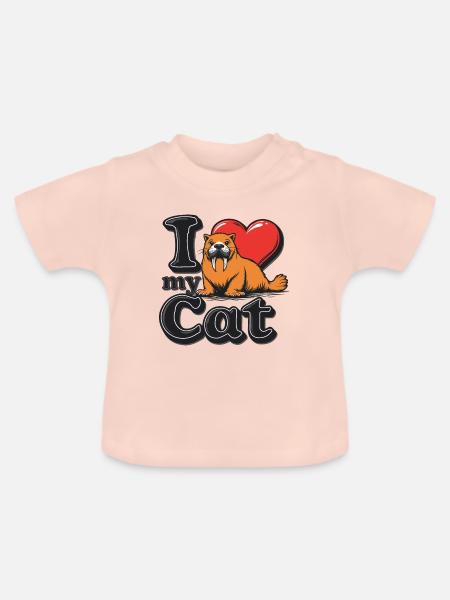 KATZENLIEBE - Baby Bio-T-Shirt mit Rundhals - Kristallrosa