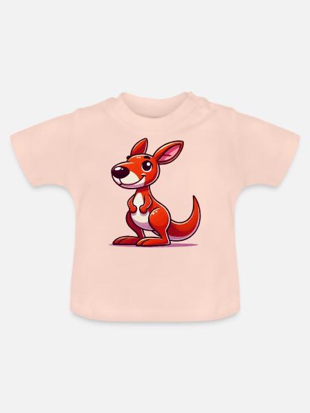 Känguru - Baby Bio-T-Shirt mit Rundhals - Kristallrosa