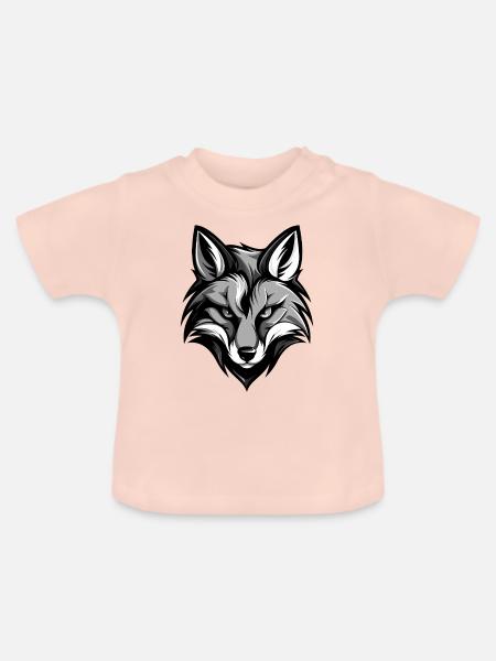 Fuchs Kopf - Baby Bio-T-Shirt mit Rundhals - Kristallrosa