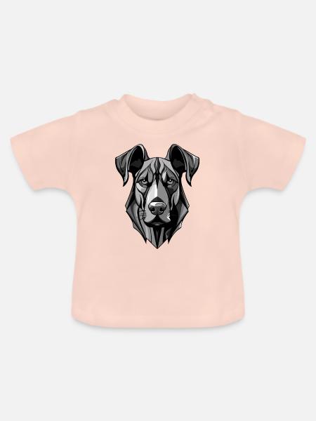 Great Dane Hund Kopf - Baby Bio-T-Shirt mit Rundhals - Kristallrosa