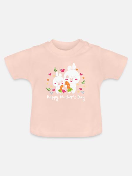 happy Mothersday - Baby Bio-T-Shirt mit Rundhals - Kristallrosa
