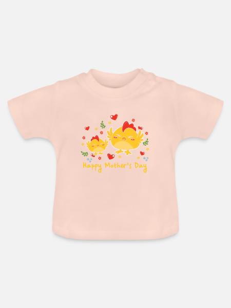 happy Mothersday - Baby Bio-T-Shirt mit Rundhals - Kristallrosa