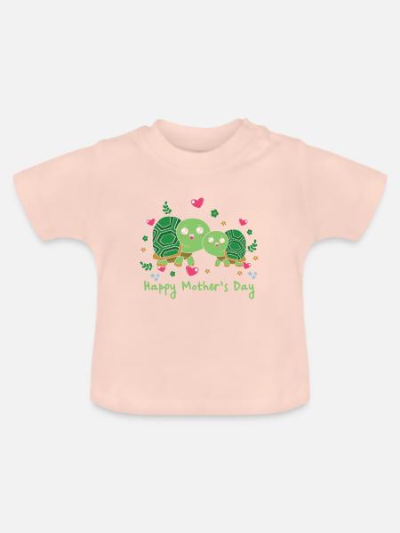 happy Mothersday - Baby Bio-T-Shirt mit Rundhals - Kristallrosa