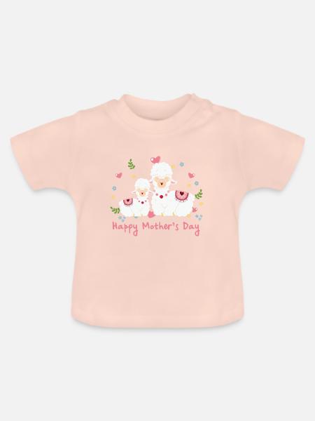 happy Mothersday - Baby Bio-T-Shirt mit Rundhals - Kristallrosa