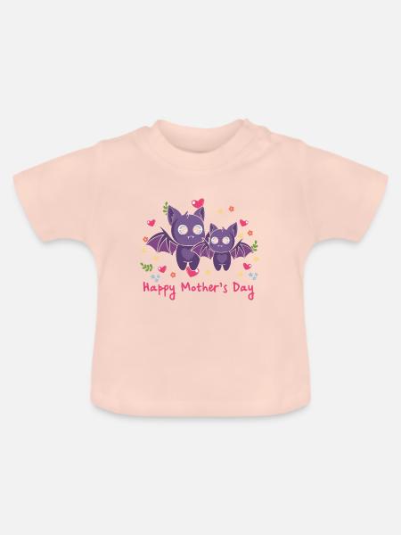 happy Mothersday - Baby Bio-T-Shirt mit Rundhals - Kristallrosa