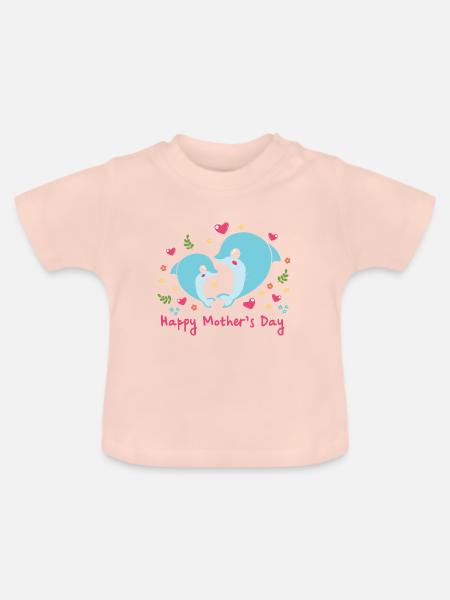 happy Mothersday - Baby Bio-T-Shirt mit Rundhals - Kristallrosa