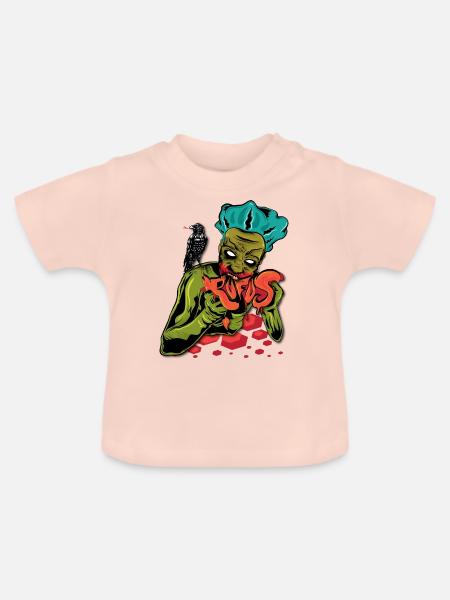 Zombie - Baby Bio-T-Shirt mit Rundhals - Kristallrosa