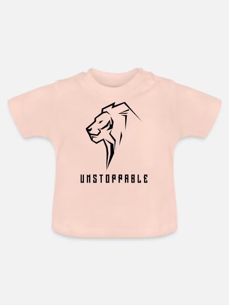 Löwen Motivation - Baby Bio-T-Shirt mit Rundhals - Kristallrosa
