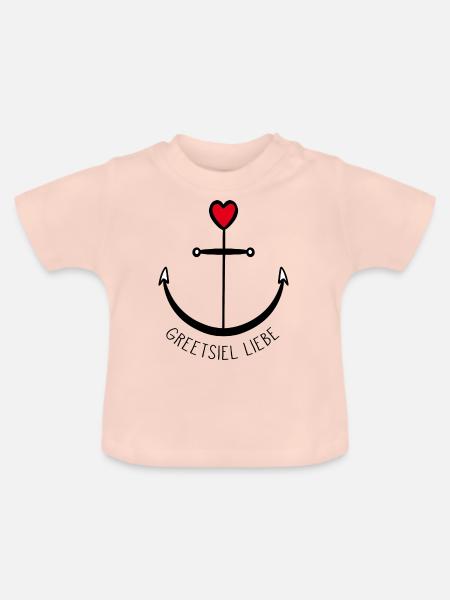 Anker Greetsiel "Greetsiel Liebe" - Baby Bio-T-Shirt mit Rundhals - Kristallrosa