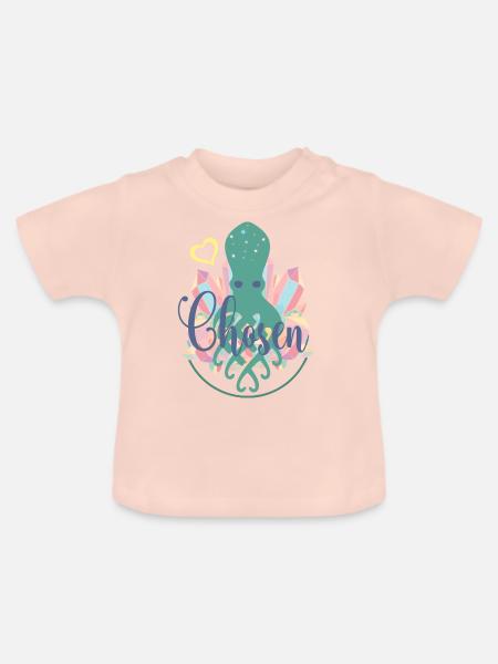 Kristallquallen-Herz - Baby Bio-T-Shirt mit Rundhals - Kristallrosa