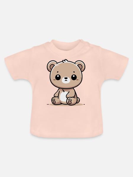 Teddybär - Baby Bio-T-Shirt mit Rundhals - Kristallrosa