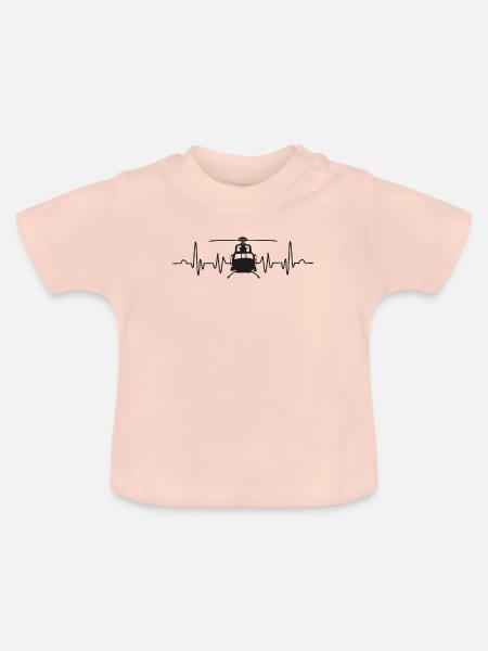 Helikopter - Baby Bio-T-Shirt mit Rundhals - Kristallrosa