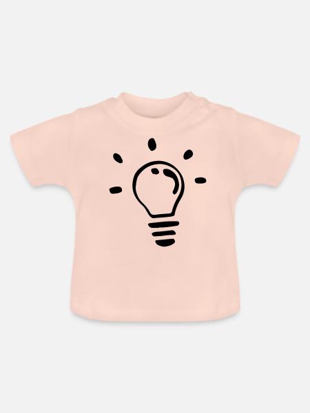 Einzelne Glühbirne / single light bulb - Baby Bio-T-Shirt mit Rundhals - Kristallrosa