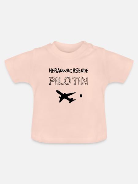 Heranwachsende Pilotin - Baby Bio-T-Shirt mit Rundhals - Kristallrosa