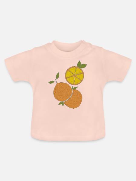 orangen gewebe - Baby Bio-T-Shirt mit Rundhals - Kristallrosa