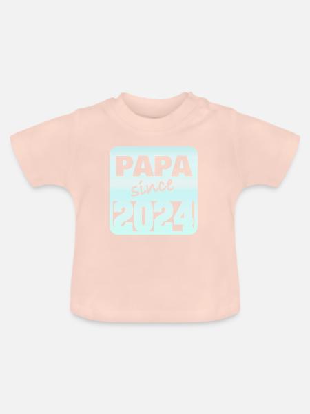 Dad 2024 - Baby Bio-T-Shirt mit Rundhals - Kristallrosa